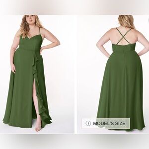 Azazie Naema Olive Green Women's Dress, 16, NWT